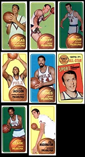 1970-71 Topps Philadelphia 76ers тим постави Филаделфија 76ers ex/Mt+ 76ers