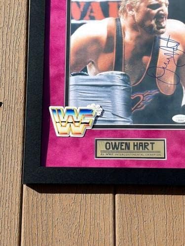 Овен Харт потпиша врамен WWF 8x10 Фото JSA автентициран COA WWE - Автограмирани фотографии во борење