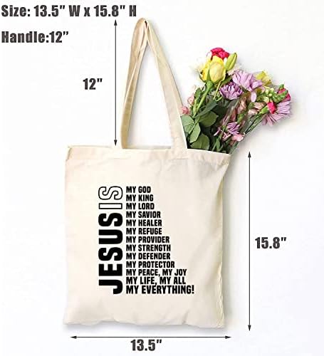 Isumенски Исус е мојот сè што е христијанско платно торба, смешно Исус Христос Библијата стих за еднократна торба за купување