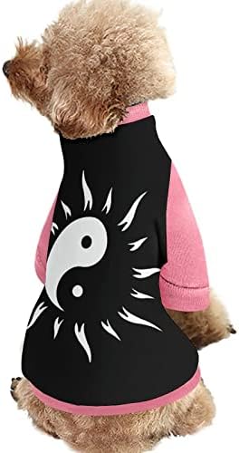 Смешноста Сонцето Јин Јанг Печати маичка за домашно милениче со џемпери за пулвер за кучиња мачка со дизајн