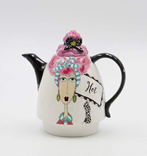 Фино порцелан Доллимама, жешкиот чај моден дама дизајн чајник, 6 ч