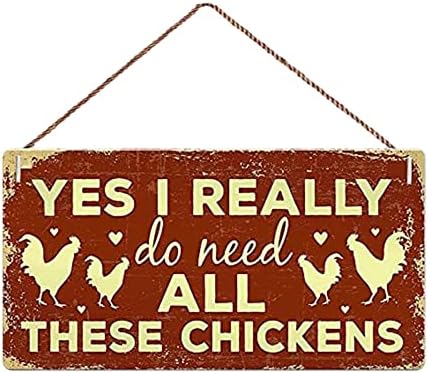 Декорација Да, јас сум дрвена интересна потреба од кокошки од фарма што висат знаци на овие рустикални навистина сите украси прават домашни украси
