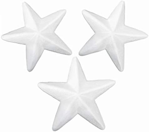 Абоофан 10 парчиња 8 см од бела пена starвездички украси DIY стиропор обликува занаети Божиќно сликарство полистирен топки уметнички
