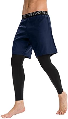 Квириер машки 2 во 1 трчање панталони со панталони со џебови салата кратки компресивни хулахопки за тренинзи за тренинзи за тренингот
