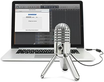 Samson Meteor MIC USB кардиоиден микрофон со прекинувач за неми за пакет за снимање во студиото со Blucoil POP Filter Whinkskreen,