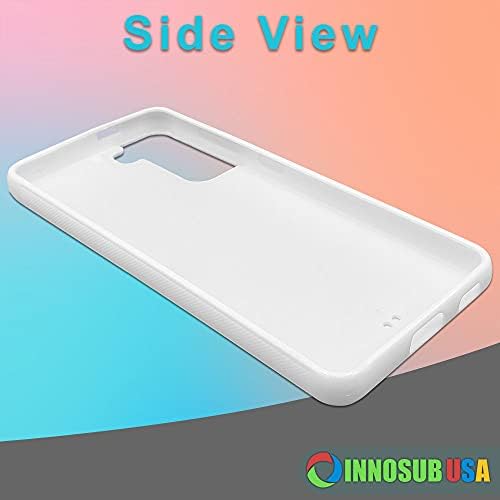 Innosub [5 пакет] Телефонски случаи на сублимација компатибилни со Galaxy S22 Plus - гума бела празна боја на бои и алуминиумски инсерти