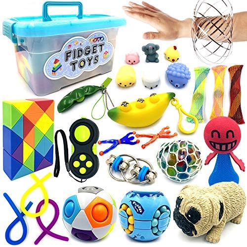 Exun Sensory Fidget Toys Set, 25 парчиња олеснување на стресот и играчка против вознемиреност за возрасни деца АДХД/Додај аутизам за