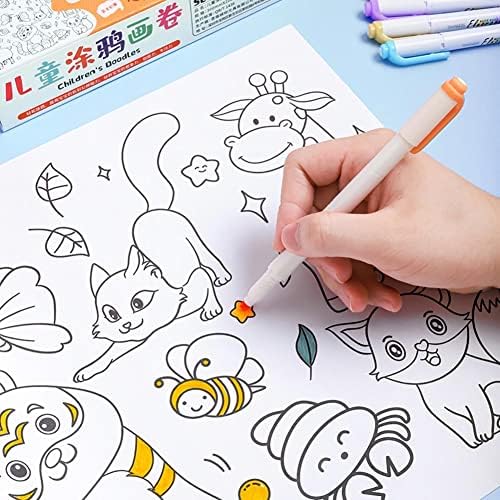 Детски ролна за цртање - ролна за хартија за боење за деца, цртање хартија за хартија DIY сликарство за полнење во боја, 120 * 11,8 инчи