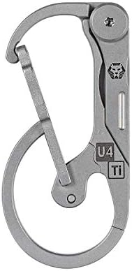 РОВИВОН У4 Титаниум карабинер за клучеви со клуч со нож за преклопување