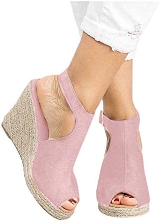 Masbird Sandals Women Wedge, клин лесна летна платформа Еспадрил Висока потпетица 2023 Случајна отворена пети римски чевли
