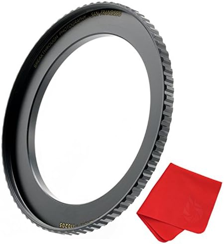 Фотографија на пробив од 49мм до 58мм прстен за адаптер за леќи за филтри, изработен од ЦПУ машински месинг со мат црна електропланирана