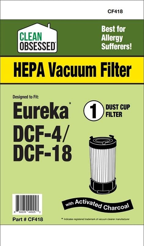 Чист опседнат филтер за замена за Еурека, го заменува DCF-4 & DCF-18, 62132 63073 61770 3690 18505 28608-1 28608B-1