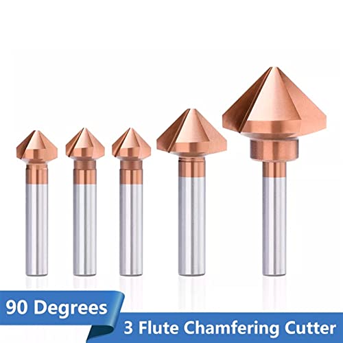 Chamfer 4,5-50мм 3 флејта 90 степени обложени дупки бит дрво метални дупки за дупчење бит дупчење за дупчење 1 парчиња