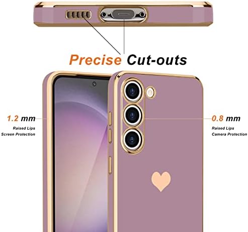 Teageo За Samsung Galaxy S23 Случај За Жени Девојка Симпатична Љубов-Срце Луксузни Bling Мека Задниот Капак Покрена Целосна Заштита