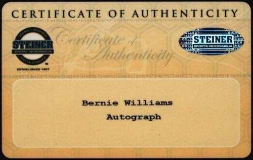 Берни Вилијамс потпиша 2.000 -та хит игра користена база Штајнер COA - MLB автограмирана игра користена бази