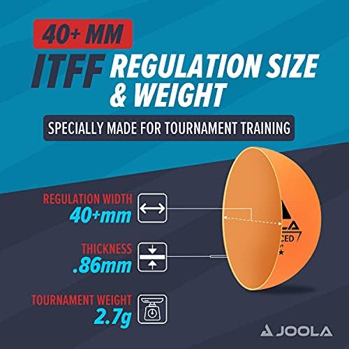 Joola тренинг 3 starвездени топки за тенис 12, 60 или 120 пакет - 40+мм Регулатива најголемиот дел од пинг -понг топки за конкуренција и