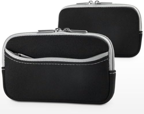 Case Boxwave Case Компатибилен со Honor 5C - мекото количество со џеб, мека торбичка неопрена покривка на патент џеб за чест 5C - џет -црна со