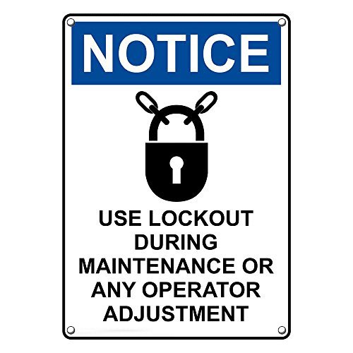 Водоотпорна пластична вертикална OSHA известување Користете заклучување за време на знак со англиски текст и симбол