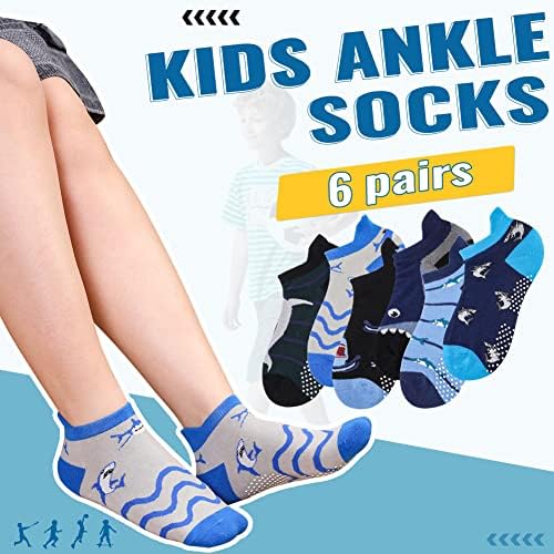 Dosmart Kids глуждот чорапи момчиња девојчиња анти -лизгање без шоу ниско ниво на смешни цртани филмови памучни чорапи со залепи