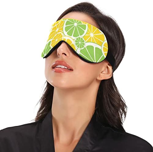 Маска за спиење за спиење сочни парчиња лимон лимон ноќен очен сенка покритие мека удобност за слепите блокада на светлина за прилагодување