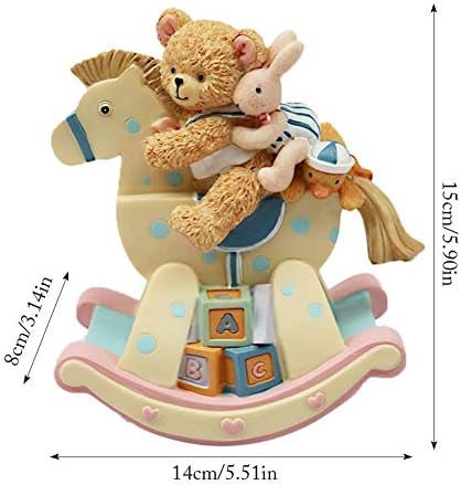 Wybfztt-188 мечка лулашка коњска кутија смола ротирачка музичка кутија дома декорација десктоп украси Детето роденденски подарок