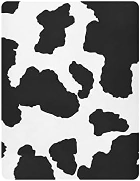 Лист за креветчиња од крава Кигаи меко дише опремено бебешки лист се вклопува со стандардна подлога за душеци за креветчиња, 39 x 27 x 5 инчи