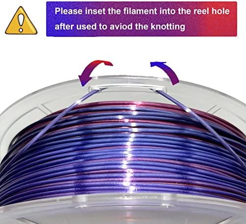3D филамент за печатач, 3D PLA FILAMENT пакет 1,75мм три свила во боја, свилена сјајна сина виолетова црвена влакно 3Д филамент