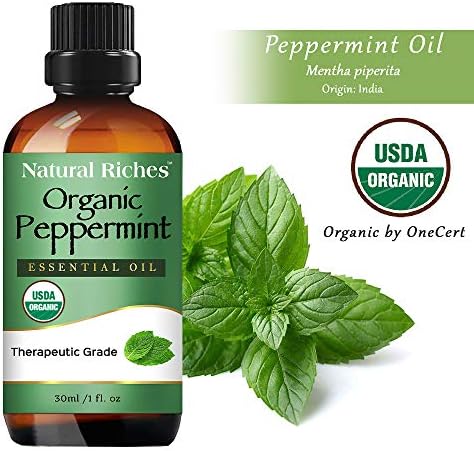 Природно богатство Органско масло од пеперминт есенцијално масло за ароматерапија со дифузер терапевтско одделение - мириса на ладење свежо