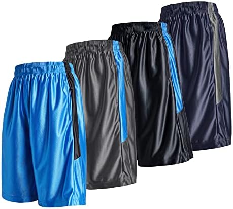 Гери com 4 пакуваат машки кошаркарски шорцеви салата за вежбање атлетски брзи суви шорцеви со длабоки џебови и еластична лента