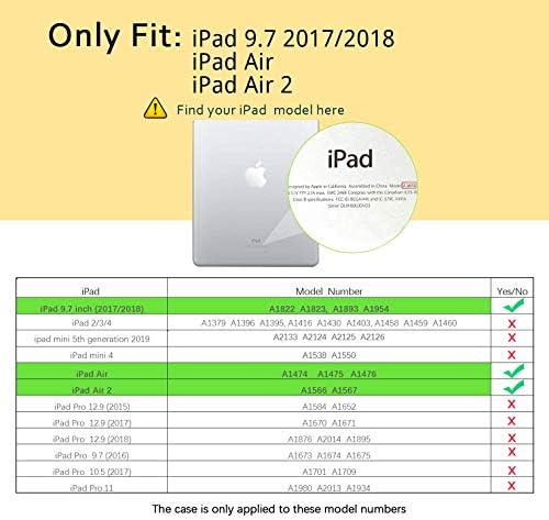 Bentoben iPad Air 2 Case, iPad 6th Generation Case, iPad 5th Gen Case, Folio преклопување на автоматско будење/спиење со држач за молив,