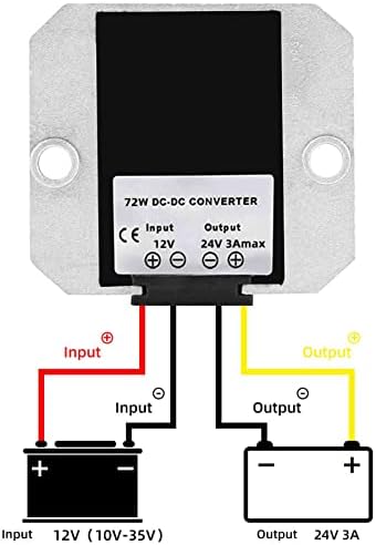 MGGI DC конвертор на засилување на напон, 12V чекор до 24V 3A 72W регулатор засилувач, модул за напојување на конверторот за зајакнување на