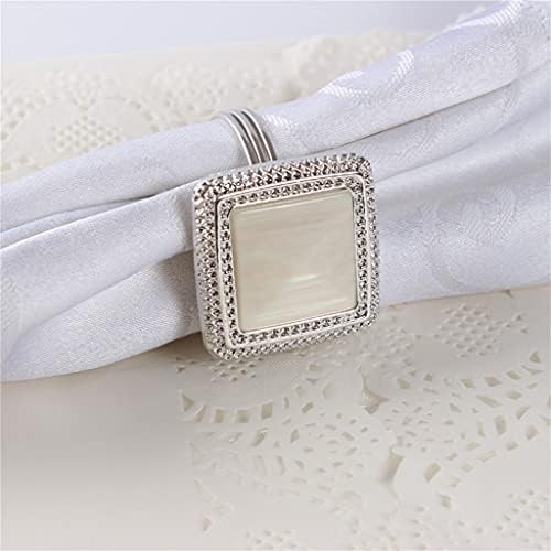 Renslat 10 парчиња хотелски свадба банкет со салфетка прстен салфетка тока сребрена украс прстен за салфетка