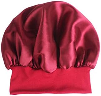 Doitool спиење капа за коса Широка страна еластична сатен капа за спиење капа за губење на косата Хемотерапија капи со капа со мек еластичен
