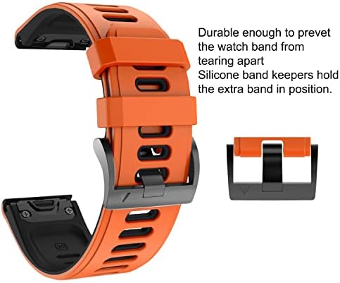 Ливи Силиконски паметни часовници за нараквици за нараквици за Garmin Fenix ​​7x 7 6x 6 Pro 3HR Release 22 26mm Quick EasyFit WatchBand