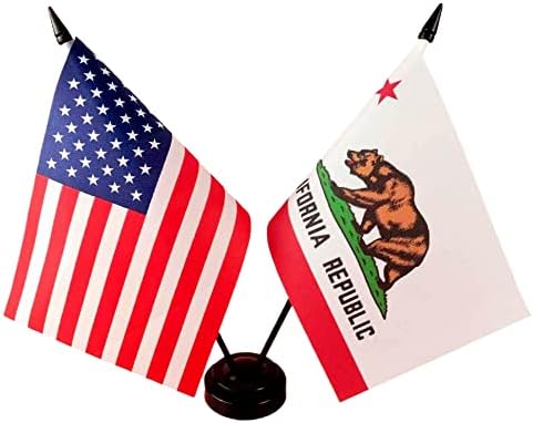 Зигверт Америка &засилувач; Калифорнија Близнак Биро Знаме, Сад Калифорнија Табела Знамиња, 8 х 5 Инчи Американски &засилувач; Калифорнија