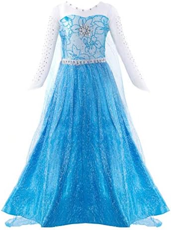 Падете Девојки Елса Костим Замрзнати Принцеза Се Облекуваат Снег Партија Кралицата Ноќта На Вештерките Косплеј