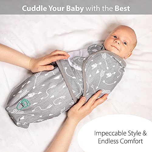 Завитка за ќебе за бебиња за новороденче и новороденче, 0-3 месеци од памук за дишење памук, вреќа за спиење со прилагодливи