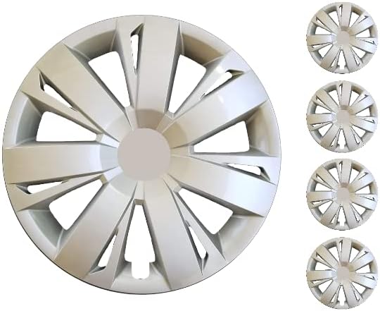 Копри сет од покривка од 4 тркала од 15 инчи сребрен Hubcap Snap-on одговара на Nissan