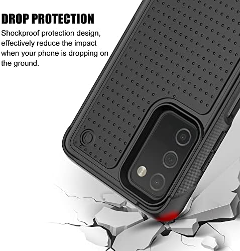 SYONER Shockproof Бранител Заштитни Телефон Случај Покритие За Samsung Galaxy A03s [Црна]