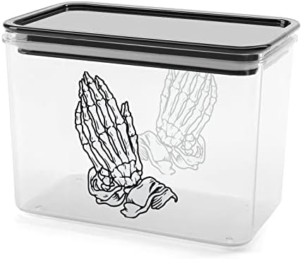 Молитва Скелет Раце Пластична Кутија За Складирање Контејнери За Складирање Храна Со Капаци Тегла Со Ориз Запечатена Кофа За Организација