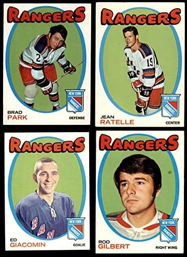 1971-72 Топс Newујорк Ренџерс во близина на екипата постави Newујорк Ренџерс - хокеј VG/EX Rangers - Хокеј