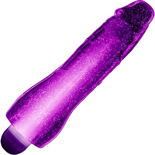 Руменило сјај Дикс Моли 9 инчен мек мулти-брзински сјај вибратор со обоени светла, секс играчка за жени, виолетова