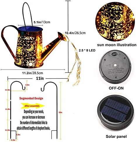 Ангмлн соларно наводнување конзерва светла на отворено градинарски украси, светла за соларни водопади градинарски подароци за жени