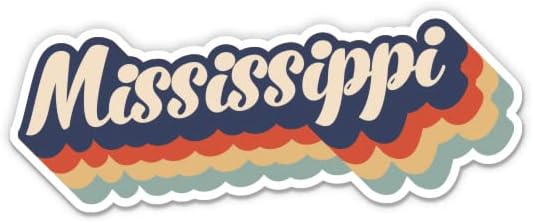 Слики Мисисипи Ретро букви стил - Винил налепница за автомобил, лаптоп, тетратка