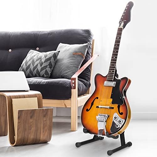 Autex дрвен држач за гитара, гитара штанд акустична со подлога за пена, прилагодлив акустичен гитара стенд со бесплатни избори за гитара