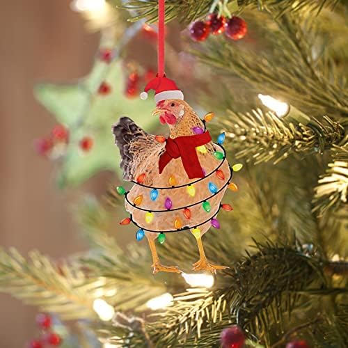 Yayiya 09M250 Божиќни марами пилешки украси Дрвени украси на отворено Божиќни украси Божиќни марами и дом