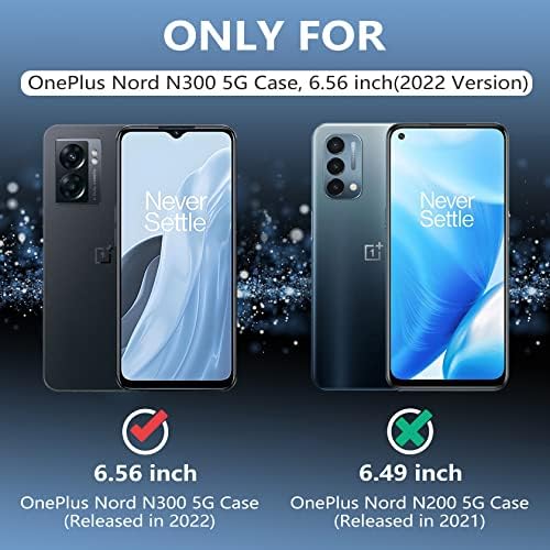 FntCase за OnePlus Nord-N300 5G Clear Case: Grougged Crop Prof Prof Profter Covers | Тврди заштитнички на заштитен мобилен телефон за 1plus Nord