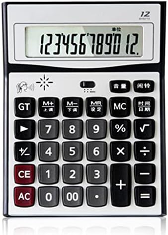 Cujux 12 цифри Калкулатор за разговор со голем екран, калкулатор за појава на човечки изговор, калкулатор без батерија