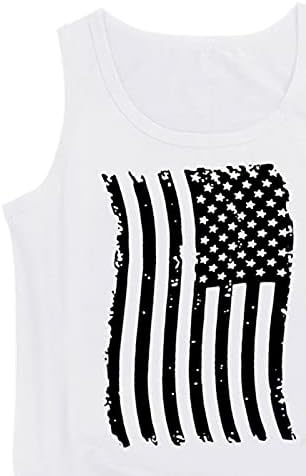 4-ти јули резервоар за жени за жени во САД знаме летни обични маици без ракави ленти за вратоврска-диј-патетиотски атлетски резервоар врвови