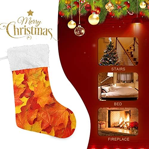 Божиќните чорапи на Алаза оставаат класични персонализирани големи декорации за порибување за семејни сезони за празници Декор 1 пакет,